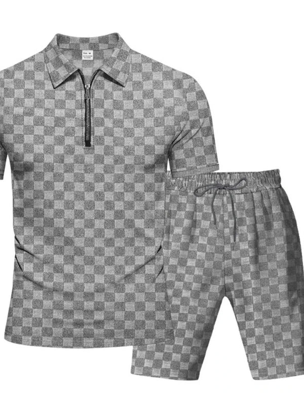 Men's Full Size Quarter Zip Short Sleeve Top and Shorts Set Plus Size 100400657045189 43 Affordable Fashion Under $100 Jerry's Apparel 