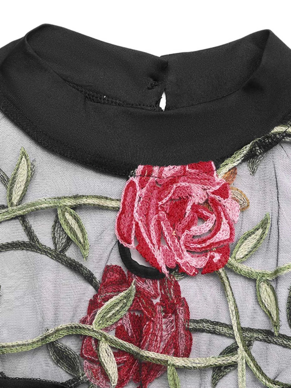 Floral Embroidered Mesh Long Sleeve Bodysuit 100100221400313 35 Affordable Fashion Under $100 Jerry's Apparel 