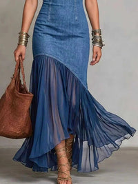 Mock Neck Cold Shoulder Ruffle Hem Maxi Dress 100100582531740 50 Affordable Fashion Under $100 Jerry's Apparel 