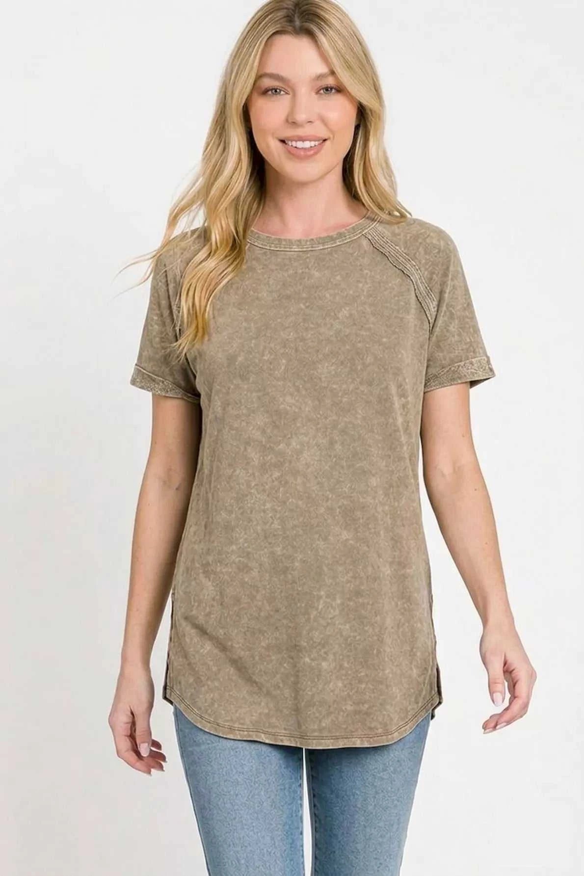 Zenana French Terry Washed Curved Hem Top 100100390101272 25 Affordable Fashion Under $100 Jerry's Apparel 