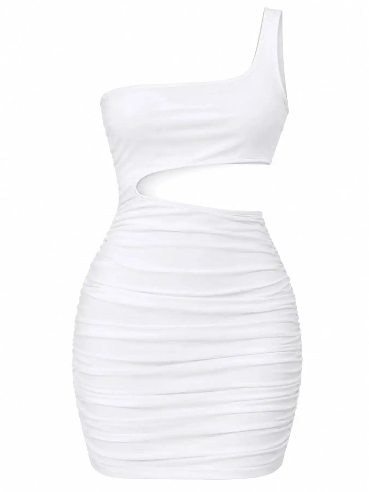 One-Shoulder Cutout Ruched Bodycon Mini Dress 101001098960768 27 Gifts for Her Jerry's Apparel 