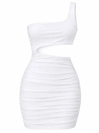 One-Shoulder Cutout Ruched Bodycon Mini Dress 101001098960768 27 Gifts for Her Jerry's Apparel 