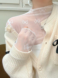 Bow Print Sheer Mesh Top 100100935081184 15 Affordable Fashion Under $100 Jerry's Apparel 
