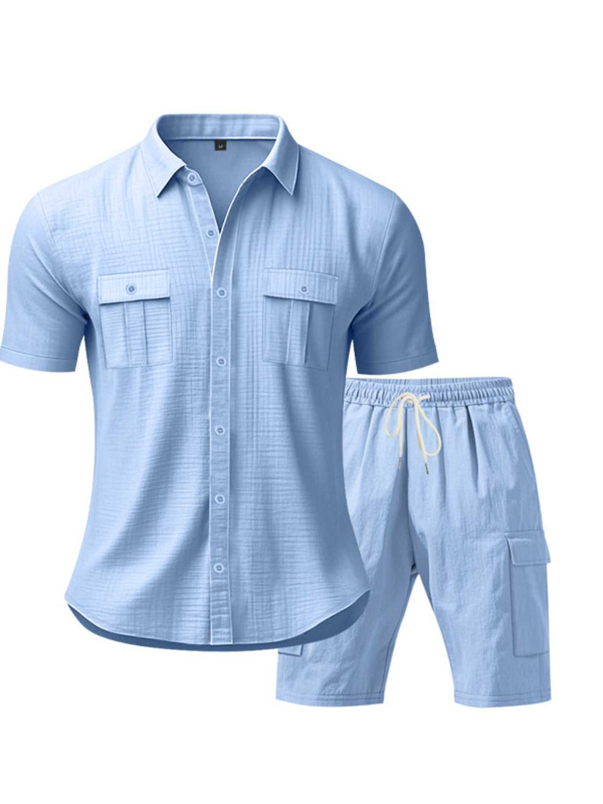 Men's Full Size Button Up Shirt and Shorts Set Plus Size 100400974487606 48 Affordable Fashion Under $100 Jerry's Apparel 