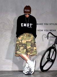 Men's Plus Size Camo Cargo Shorts with Multi-Pocket