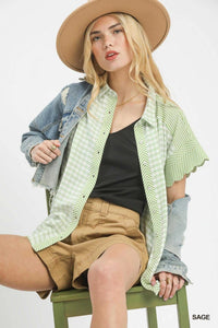 Mixed Gingham Short Sleeve Shirt 100100185101798 49 Affordable Fashion Under $100 Jerry's Apparel 
