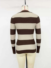 Striped V-Neck Knit Top 100100260743516 41 Affordable Fashion Under $100 Jerry's Apparel 