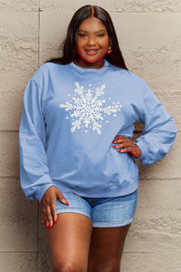 Simply Love Full Size Snowflake Graphic Sweatshirt