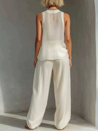 Full Size Sheer Sleeveless Top and Wide-Leg Pants Set Plus Size 101001098258416 52 Affordable Fashion Under $100 Jerry's Apparel 