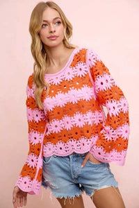 BiBi Flower Crochet Knit Top 100100317131724 56 Affordable Fashion Under $100 Jerry's Apparel 
