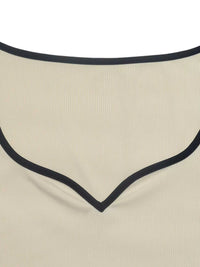 Ribbed Sweetheart Neckline Contrast Trim Long Sleeve Bodysuit 100100113781408 27 Affordable Fashion Under $100 Jerry's Apparel 