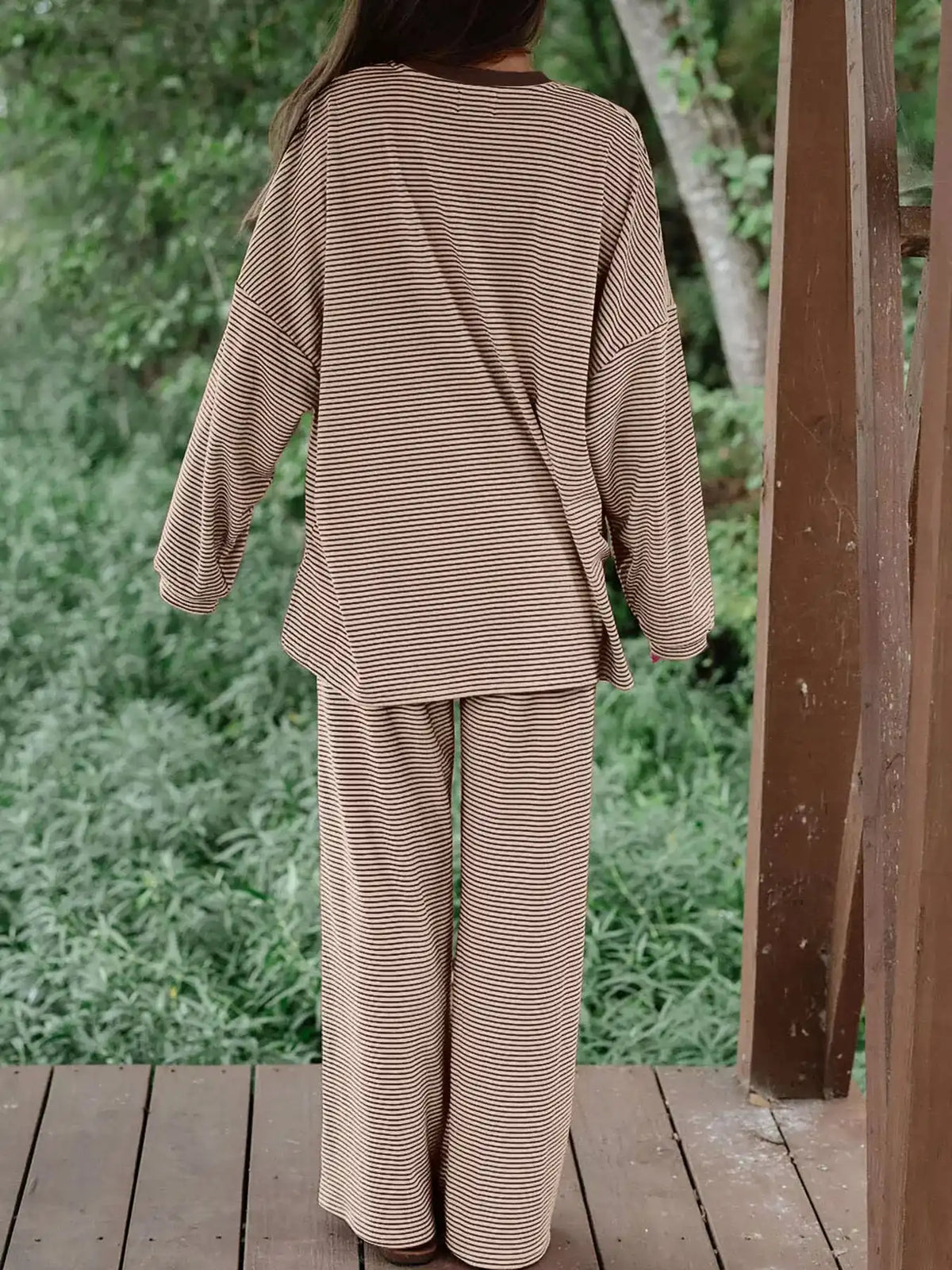 Striped Long Sleeve Top and Pants Set 101001715551827 81 Affordable Fashion Under $100 Jerry's Apparel 