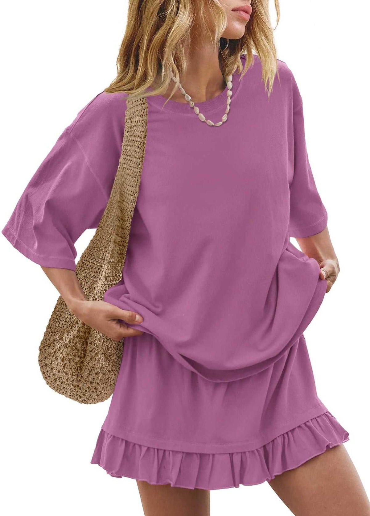Round Neck Half Sleeve Tee and Skirt Set 100100917549398 34 Affordable Fashion Under $100 Jerry's Apparel 