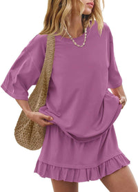 Round Neck Half Sleeve Tee and Skirt Set 100100917549398 34 Affordable Fashion Under $100 Jerry's Apparel 