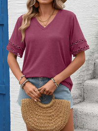 V-Neck Hollow-Out Sleeve T-Shirt 100100632201866 28 Affordable Fashion Under $100 Jerry's Apparel 