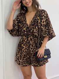 V-Neck Leopard Print Puff Sleeve Romper 101001357291965 28 Affordable Fashion Under $100 Jerry's Apparel 