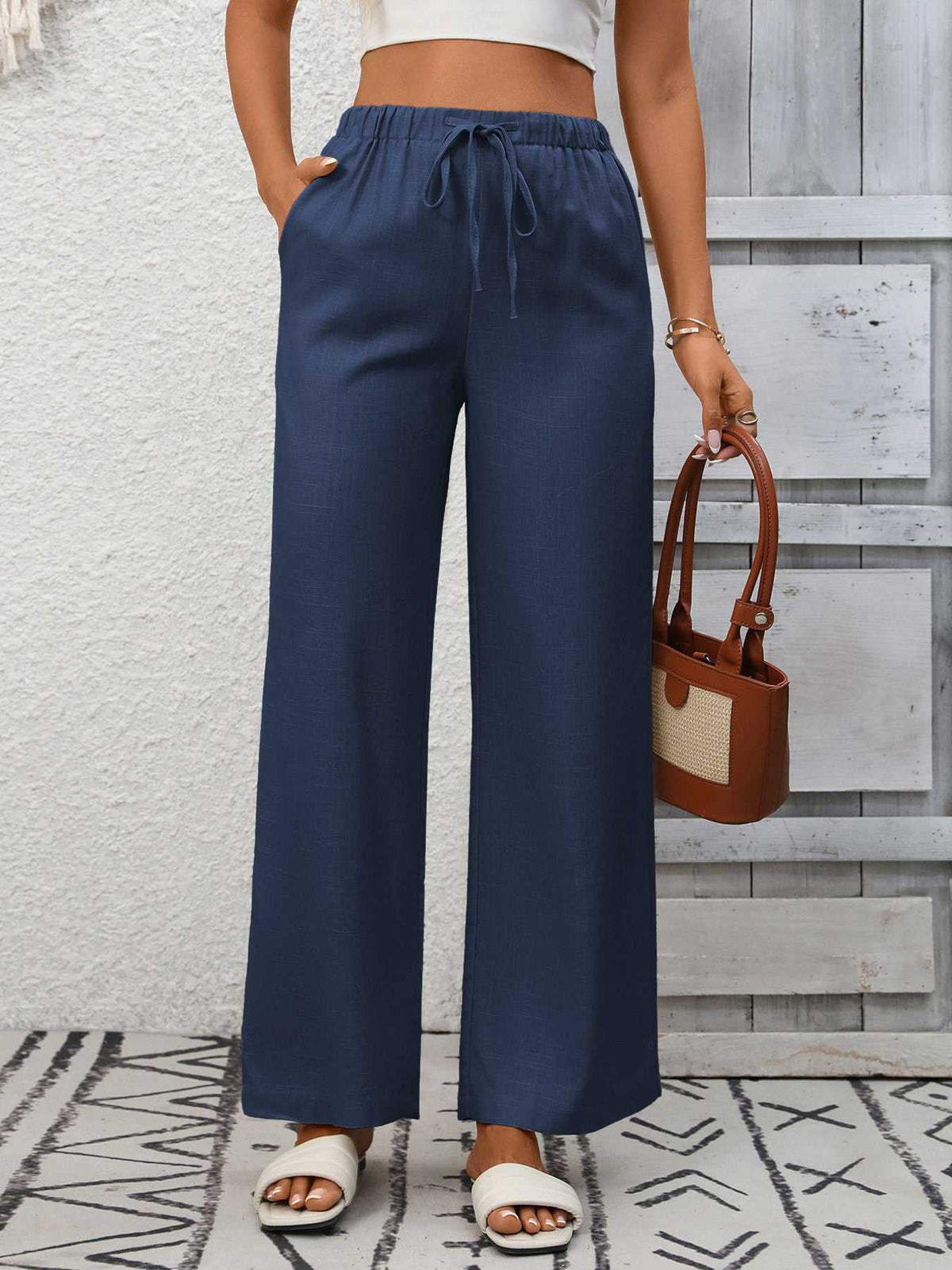 Drawstring High Waist Wide Leg Pants 100100990618349 39 Affordable Fashion Under $100 Jerry's Apparel 