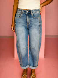 Vintage Washed Seam Detail Shift Jeans 100100563839679 76 Affordable Fashion Under $100 Jerry's Apparel 