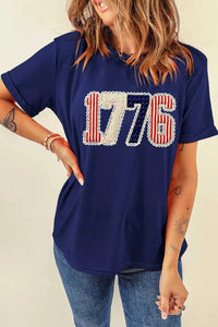 Patriotic 1776 Round Neck T-Shirt 100100542771053 32 Affordable Fashion Under $100 Jerry's Apparel 
