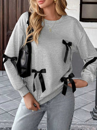 Bow Detail Round Neck Sweatshirt 100100498447655 33 Affordable Fashion Under $100 Jerry's Apparel 