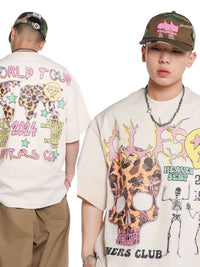 Men's Skull Graphic Short Sleeve Oversized T-Shirt