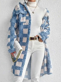 Plaid Button Up Long Sleeve Fleece Coat 100100779105304 53 Affordable Fashion Under $100 Jerry's Apparel 