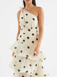 Polka Dot One-Shoulder Ruffle Dress 100100403782395 65 Gifts for Her Jerry's Apparel 