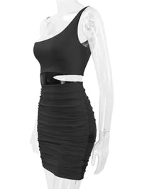 One-Shoulder Cutout Ruched Bodycon Mini Dress 101001098960768 27 Gifts for Her Jerry's Apparel 