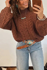 Mock Neck Cable Knit Sweater 101002686731474 64 Affordable Fashion Under $100 Jerry's Apparel 