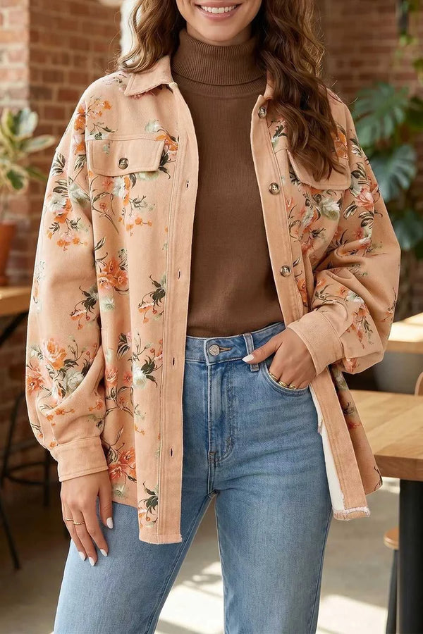 Floral Print Long Sleeve Denim Jacket 101003628967051 86 Affordable Fashion Under $100 Jerry's Apparel 