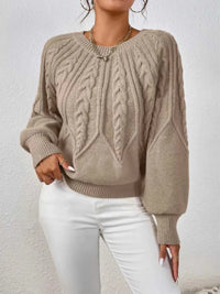 Cable Knit Long Sleeve Sweater 100100200217752 36 Affordable Fashion Under $100 Jerry's Apparel 