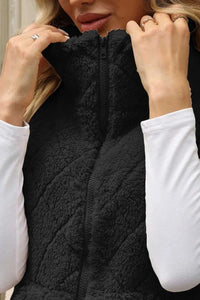 Fuzzy Plaid Texture Zip Up Vest Coat 100100915540550 35 Affordable Fashion Under $100 Jerry's Apparel 