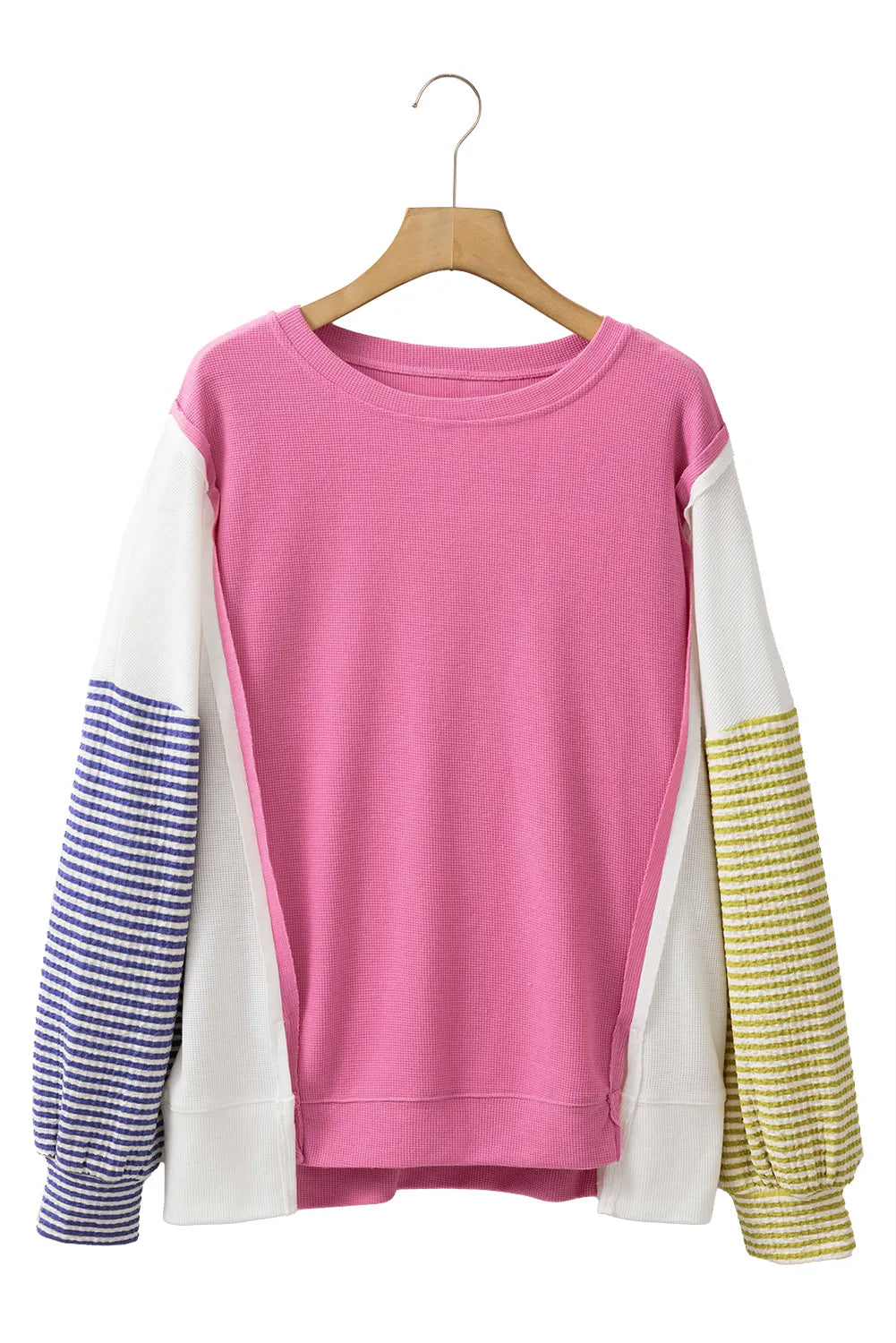Exposed Seam Contrast Long Sleeve Sweatshirt