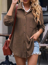 Waffle Knit Button-Down Shirt 100100280060747 40 Affordable Fashion Under $100 Jerry's Apparel 