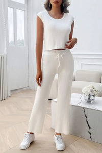 Devine Ribbed Round Neck Top and Pants Set 100100643541406 76 Affordable Fashion Under $100 Jerry's Apparel 
