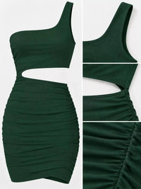One-Shoulder Cutout Ruched Bodycon Mini Dress 101001098960768 27 Gifts for Her Jerry's Apparel 
