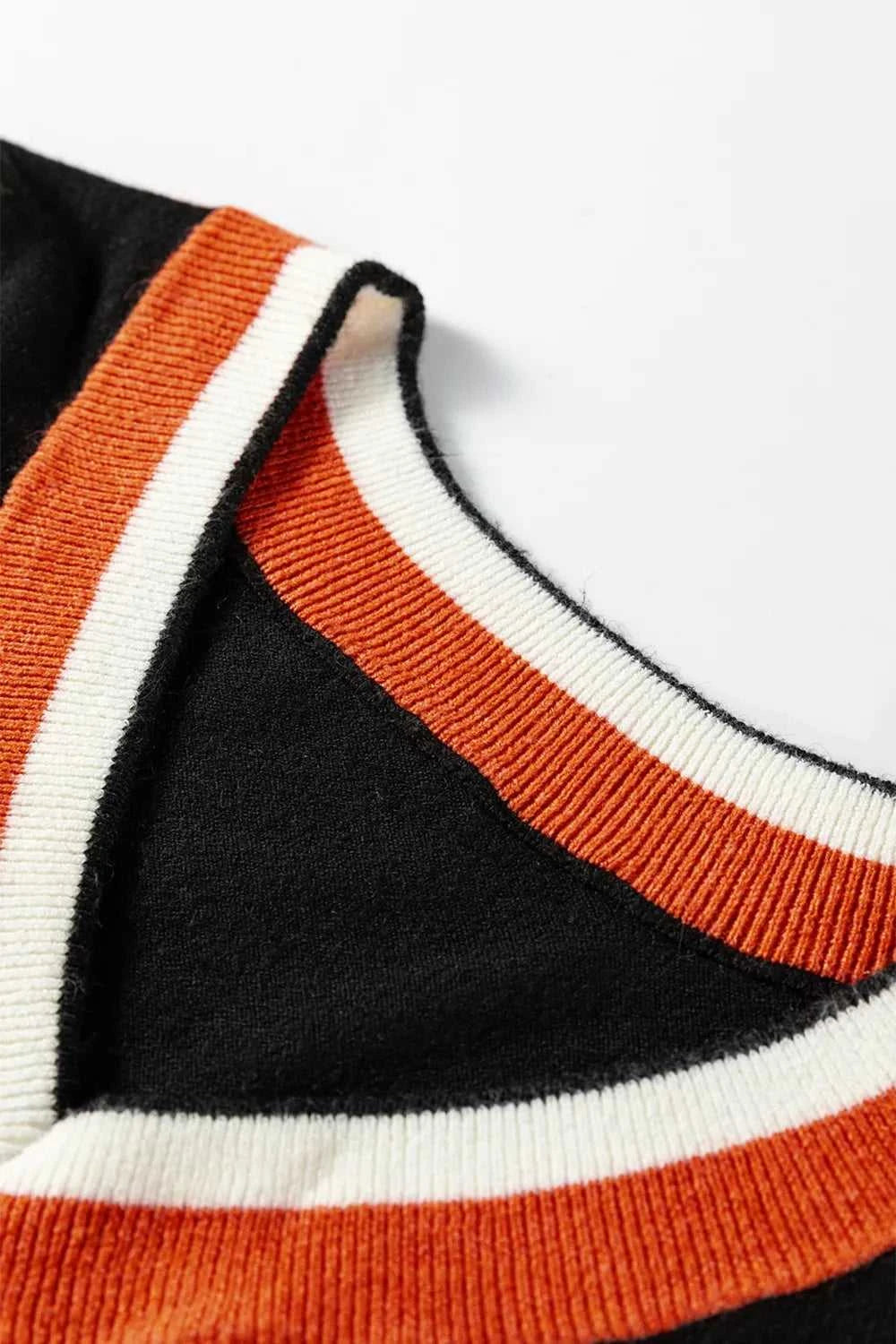 Contrast Striped Trim V Neck Varsity Sweater 100100612832963 39 Affordable Fashion Under $100 Jerry's Apparel 