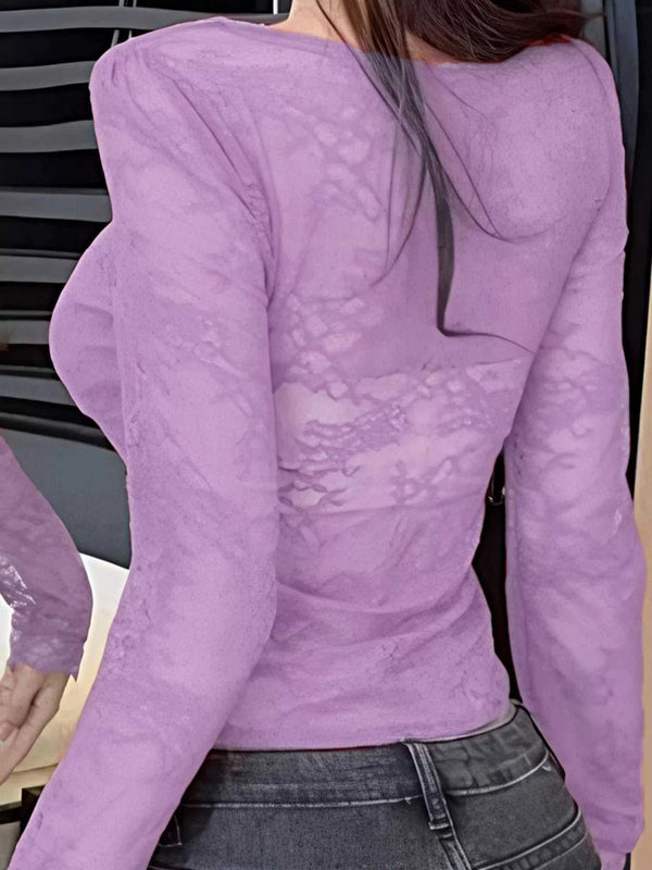 Tie Front Long Sleeve Lace Top 100100737547460 31 Affordable Fashion Under $100 Jerry's Apparel 