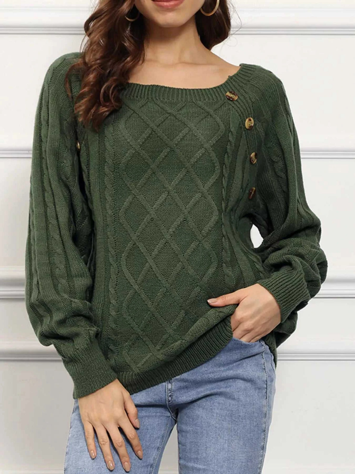 Cable Knit Boat Neck Sweater 100100241299521 36 Affordable Fashion Under $100 Jerry's Apparel 