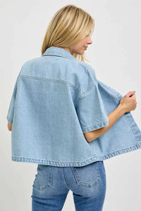 RISEN Oversized Half Sleeve Cropped Shirt 100100520631940 60 Affordable Fashion Under $100 Jerry's Apparel 