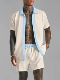 Men's Full Size Collared Neck Short Sleeve Top and Shorts Set Plus Size 100400325473808 40 Affordable Fashion Under $100 Jerry's Apparel 