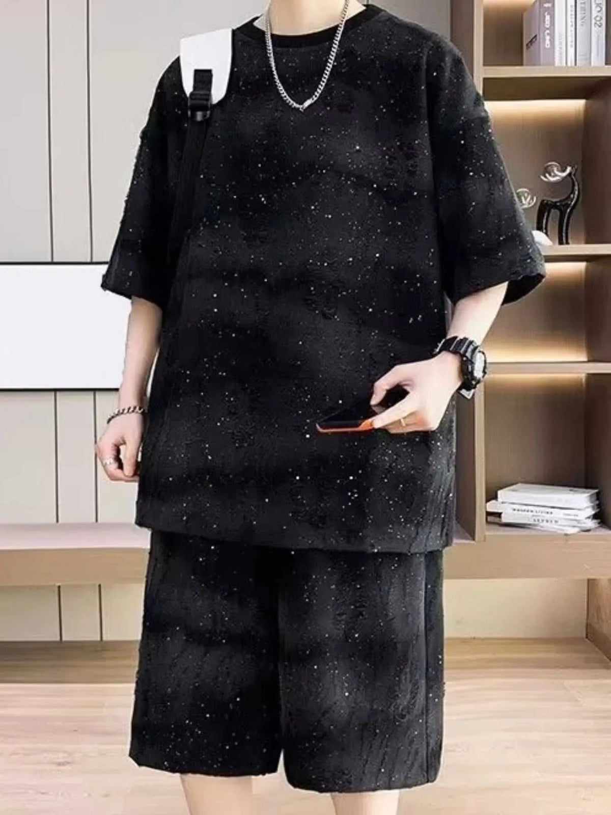 Men's Full Size Round Neck Half Sleeve Top and Shorts Set Plus Size 100400059232306 34 Affordable Fashion Under $100 Jerry's Apparel 