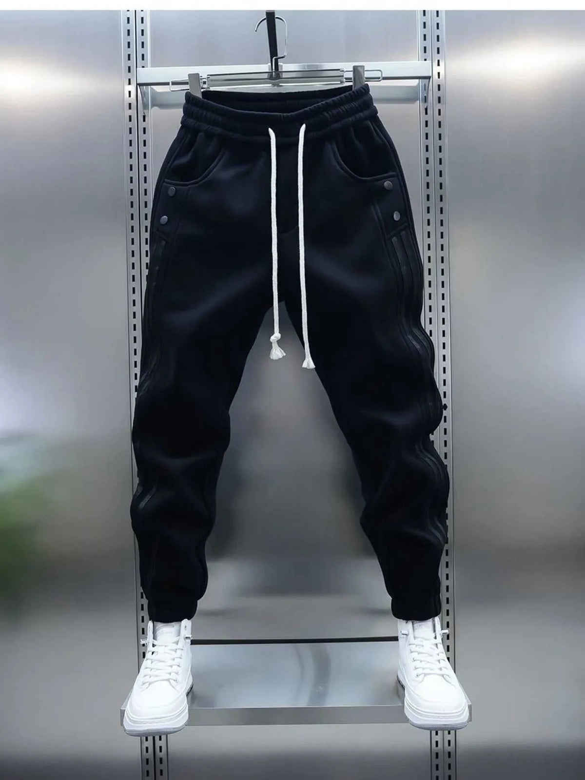 Men's Plus Size Drawstring Striped Joggers with Pockets 100400022808175 44 Affordable Fashion Under $100 Jerry's Apparel 