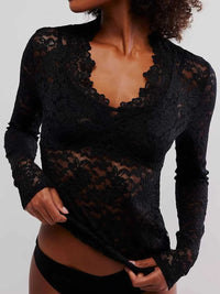 V-Neck Long Sleeve Lace Top 100100770175756 22 Affordable Fashion Under $100 Jerry's Apparel 