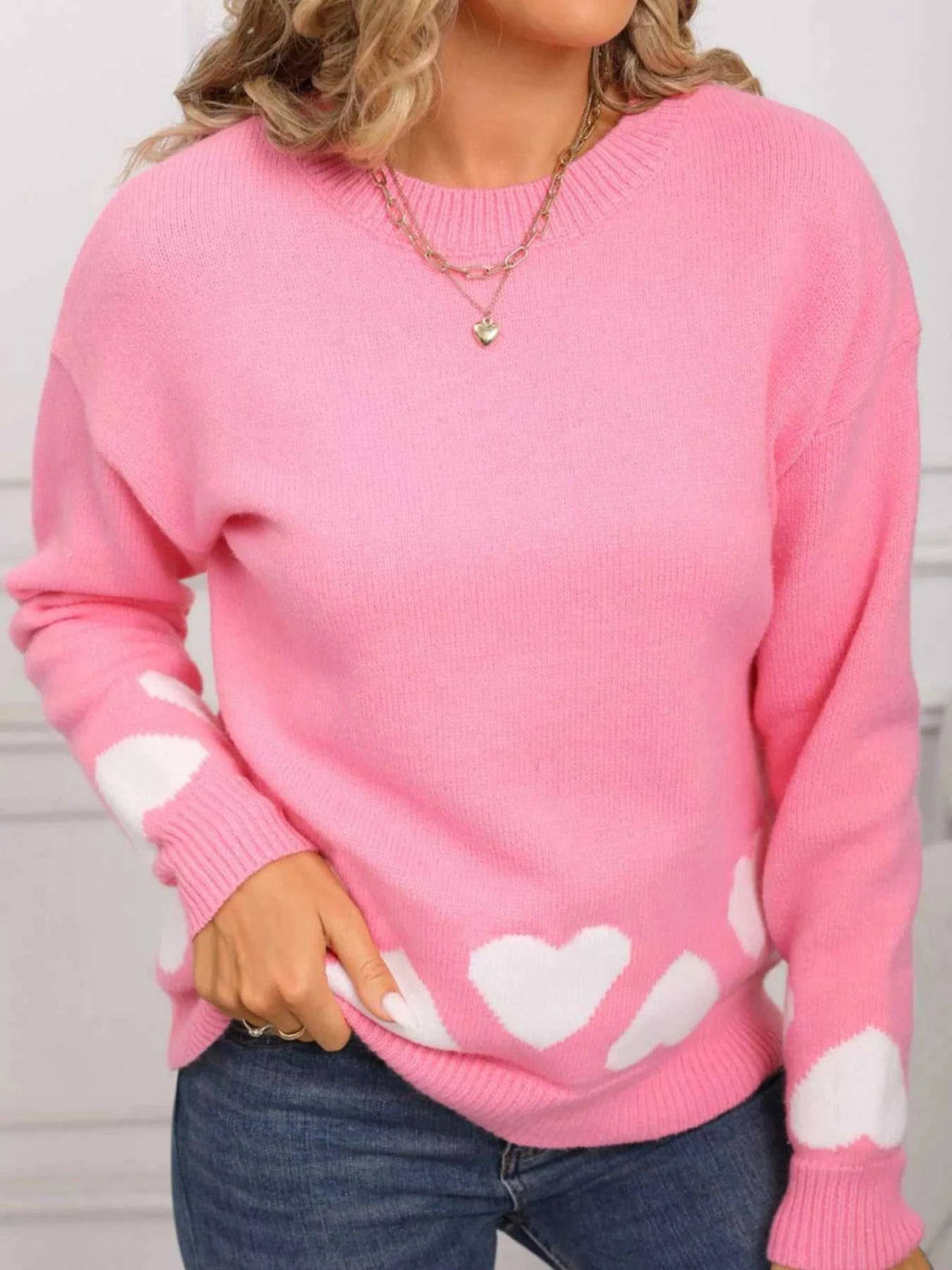 Valentine's Day Heart Crew Neck Sweater 100100239862699 46 Affordable Fashion Under $100 Jerry's Apparel 