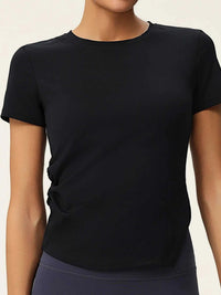 Full Size Slit Round Neck Short Sleeve Active T-Shirt Plus Size 100100177922329 28 Affordable Fashion Under $100 Jerry's Apparel 