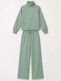 Half-Zip Sweatshirt and Wide-Leg Pants Set 101001840100593 40 Gifts for Her Jerry's Apparel 