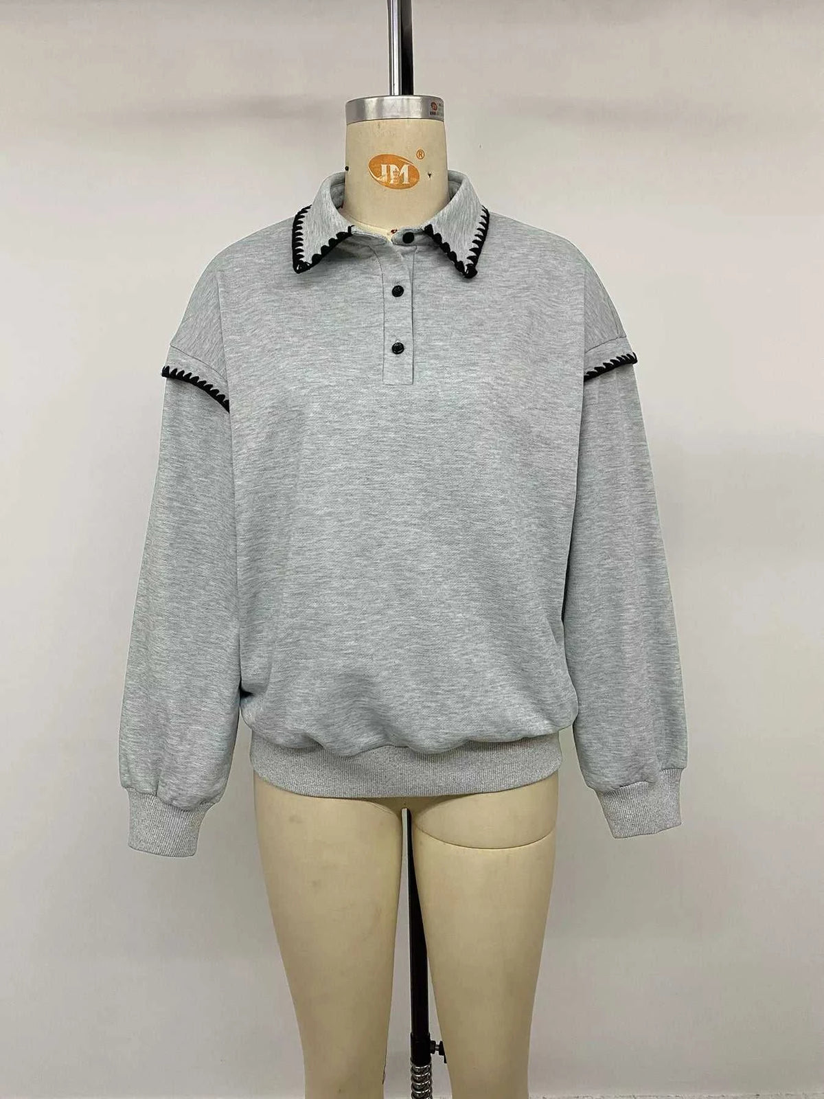 Polo Collar Dropped Shoulder Sweatshirt 101001325916897 37 Affordable Fashion Under $100 Jerry's Apparel 