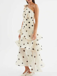 Polka Dot One-Shoulder Ruffle Dress 100100403782395 65 Gifts for Her Jerry's Apparel 