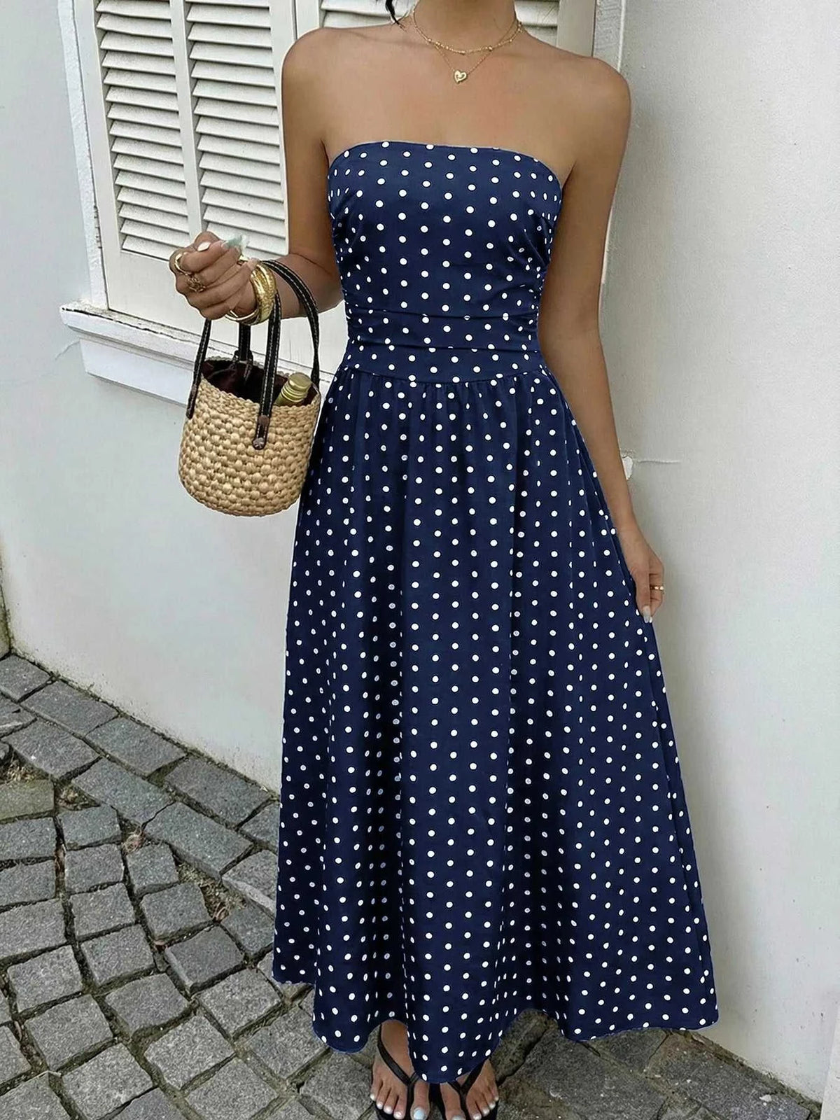 Polka Dot Tube A-Line Dress 100100003378935 36 Gifts for Her Jerry's Apparel 